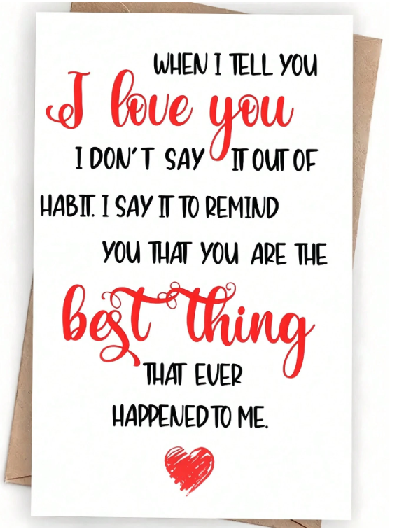 “I Love You” Romantic Quote Card